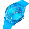 SKMEI 1760 elegantes relógios de quartzo sr626sw pulseira de silicone transparente para meninas relógios